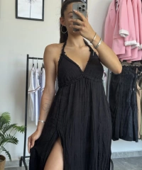 Premium Kalite Müslin Uzun Elbise