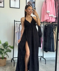 Premium Kalite Müslin Uzun Elbise