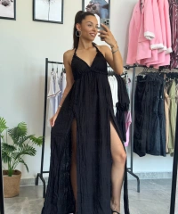 Premium Kalite Müslin Uzun Elbise