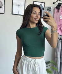 Sıfır Kol Yeşil Crop