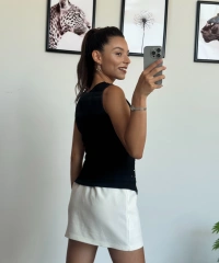 Siyah Taşlı Fitilli Kumaş Yelek