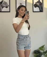 Taşlı Kot Şort