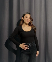 U Yaka Fitilli Siyah Body