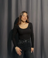 U Yaka Fitilli Siyah Body