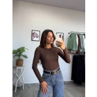 Kahverengi Fitilli Uzun Kol Body
