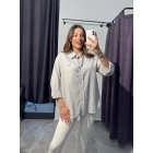 Gri Çizgili Polo Gömlek