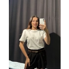 Bisiklet Yaka Basic Tişört Beyaz