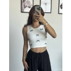 Beyaz Fiyonklu Crop