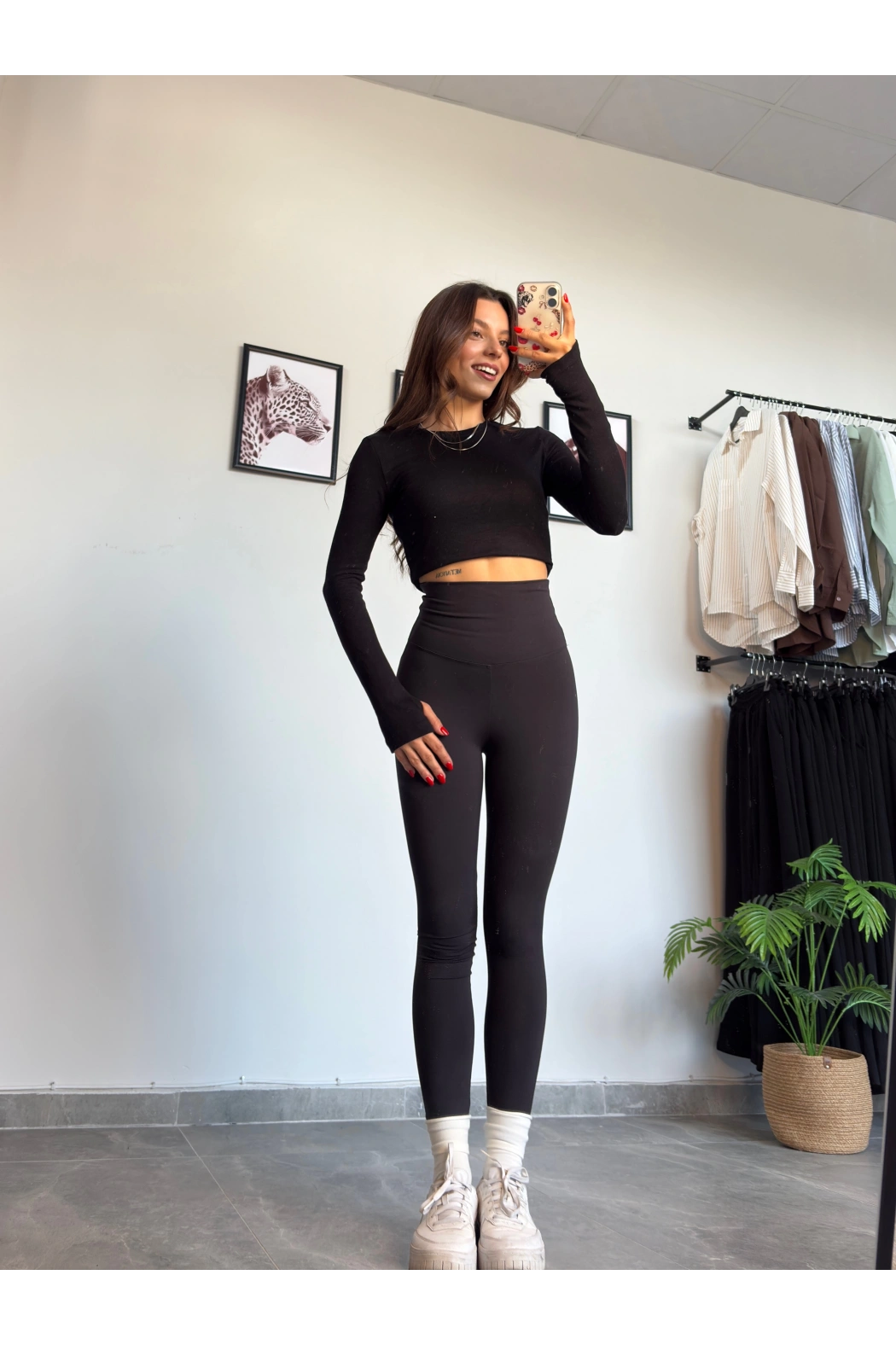 Yüksek Bel Oysho Siyah Tayt