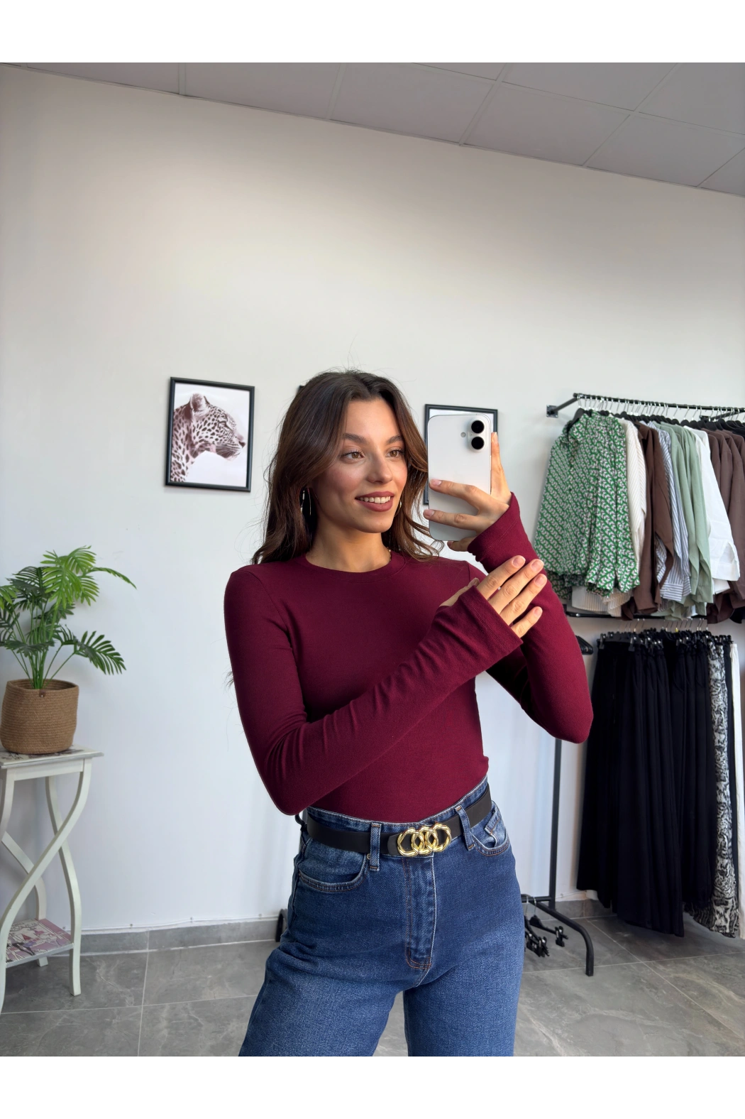 Oysho Parmak Geçmeli Bordo Body