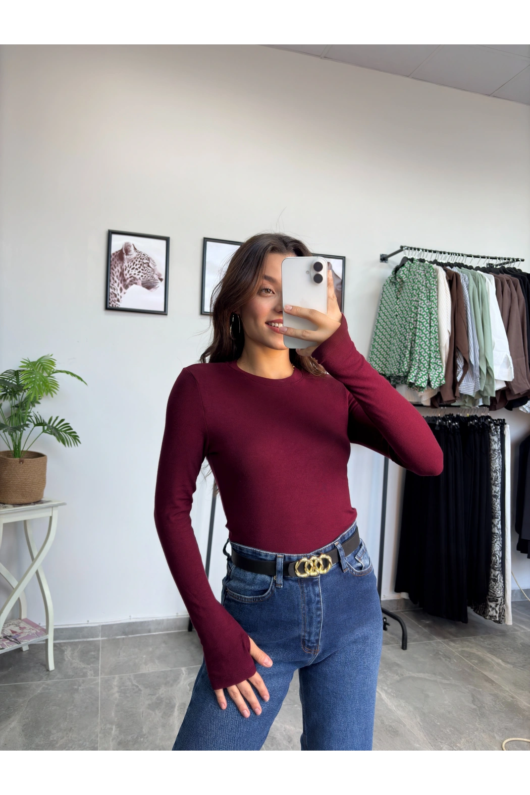 Oysho Parmak Geçmeli Bordo Body