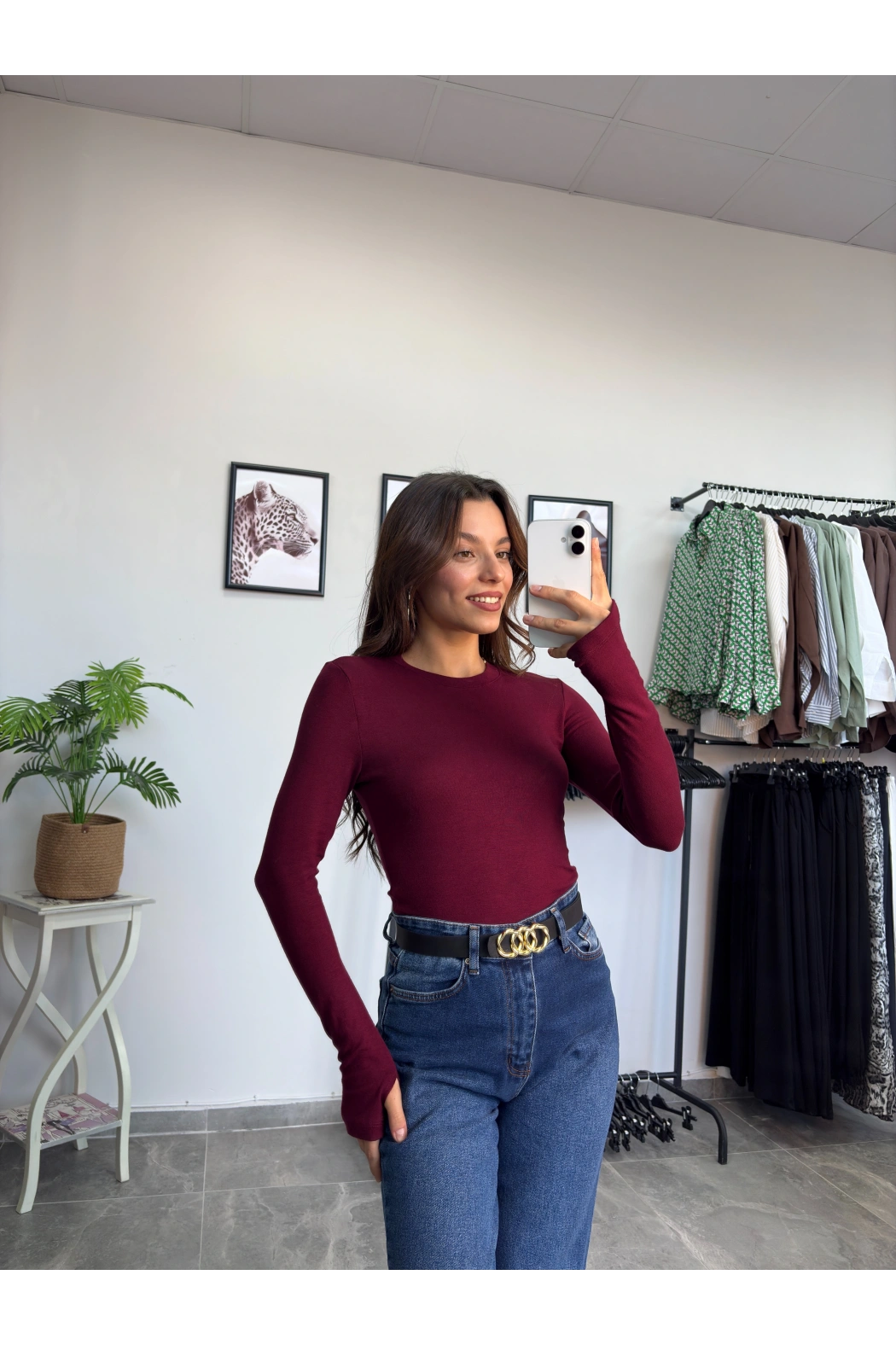 Oysho Parmak Geçmeli Bordo Body