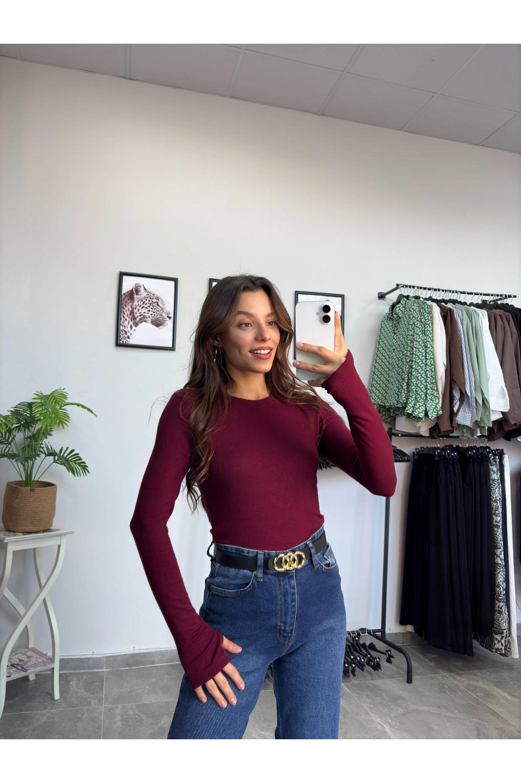 Oysho Parmak Geçmeli Bordo Body