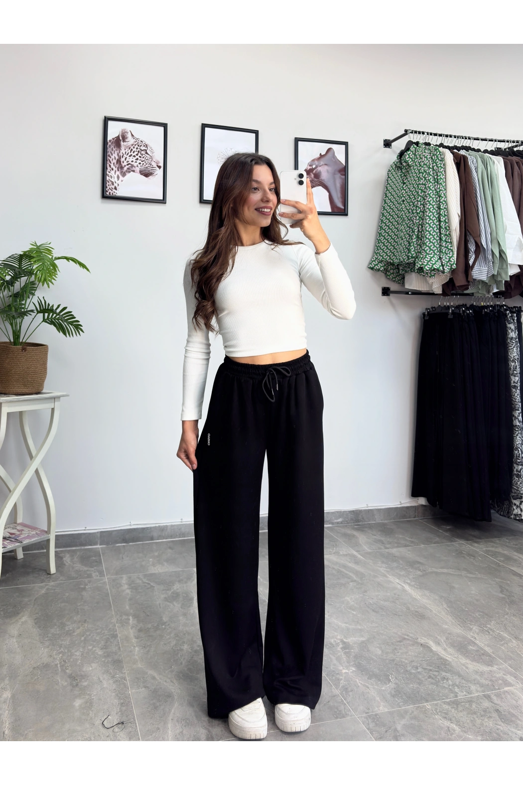 Oysho Siyah Bol Paça Eşofman