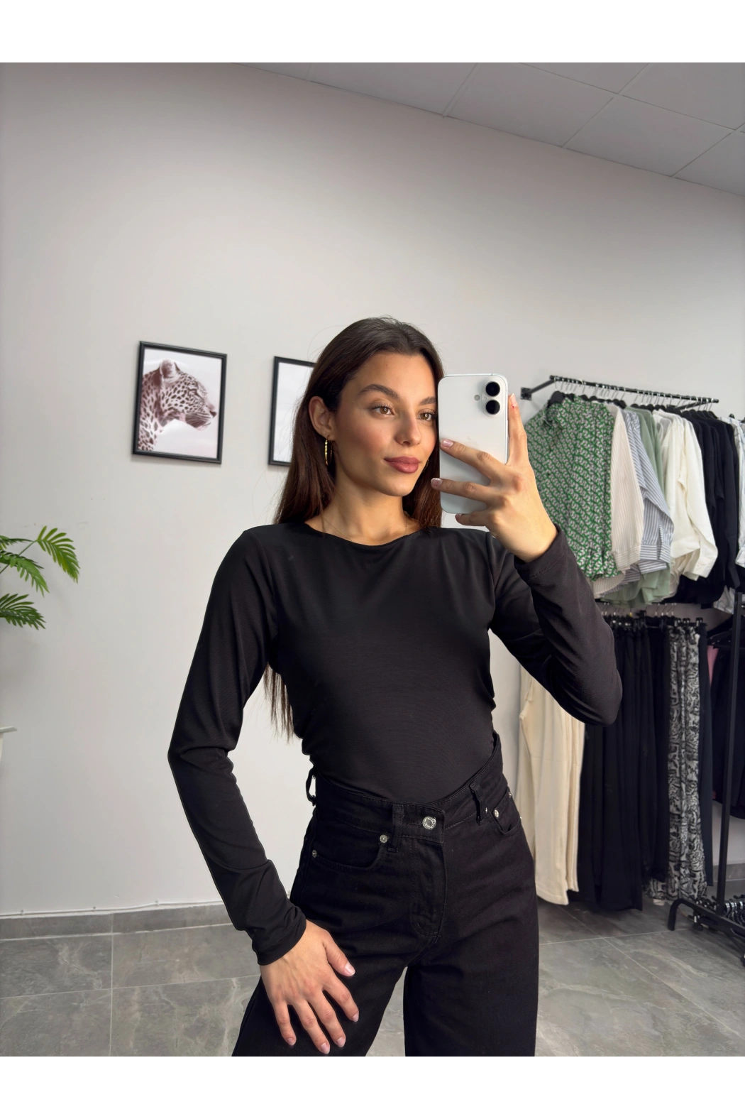 Siyah Sırt Dekolte Crop