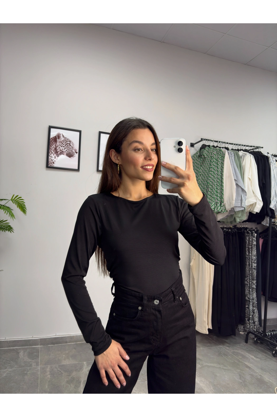 Siyah Sırt Dekolte Crop