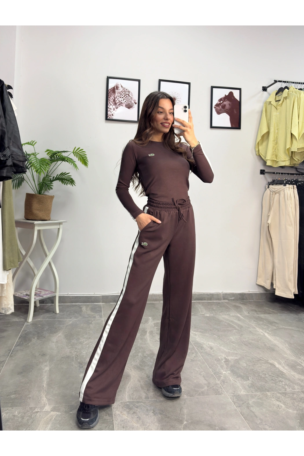 Orijinal Marka Kahverengi Eşofman Body Takım