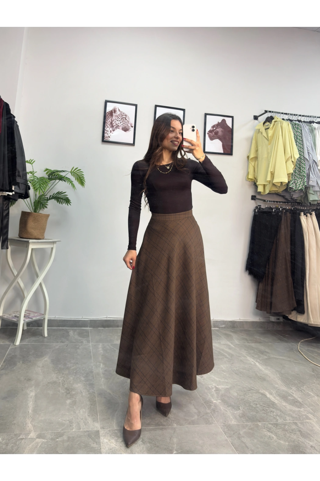Kahverengi Uzun Etek