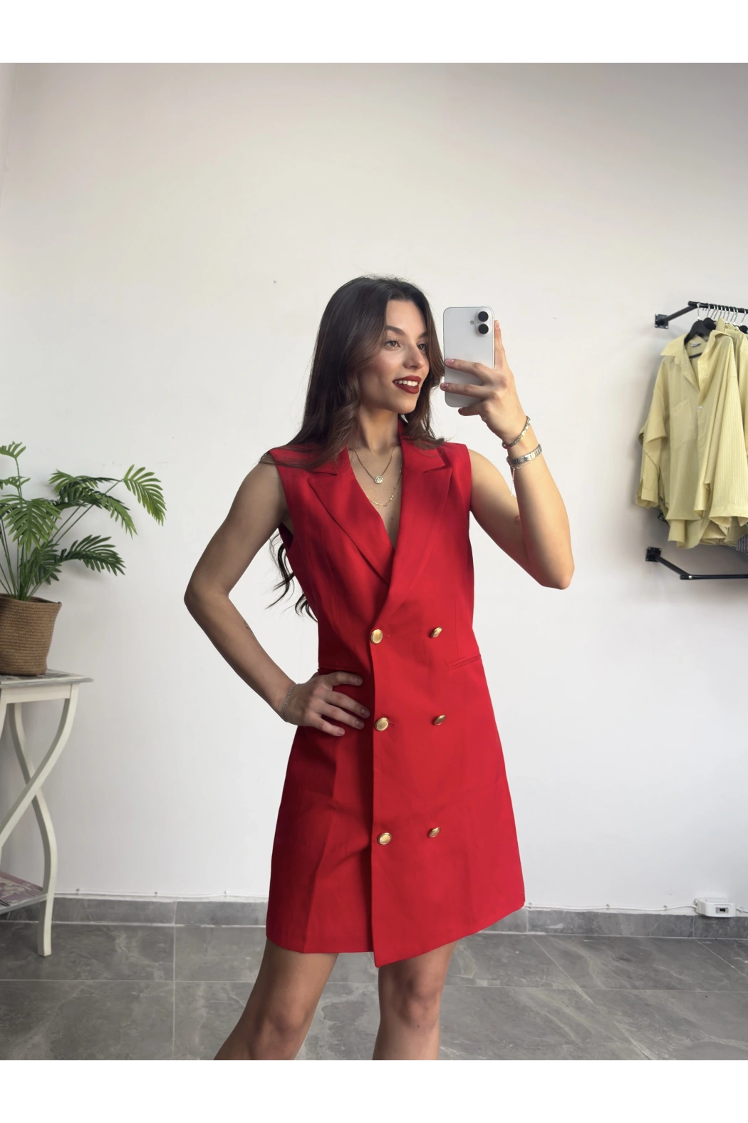 Orijinal Marka Kırmızı Ceket Elbise