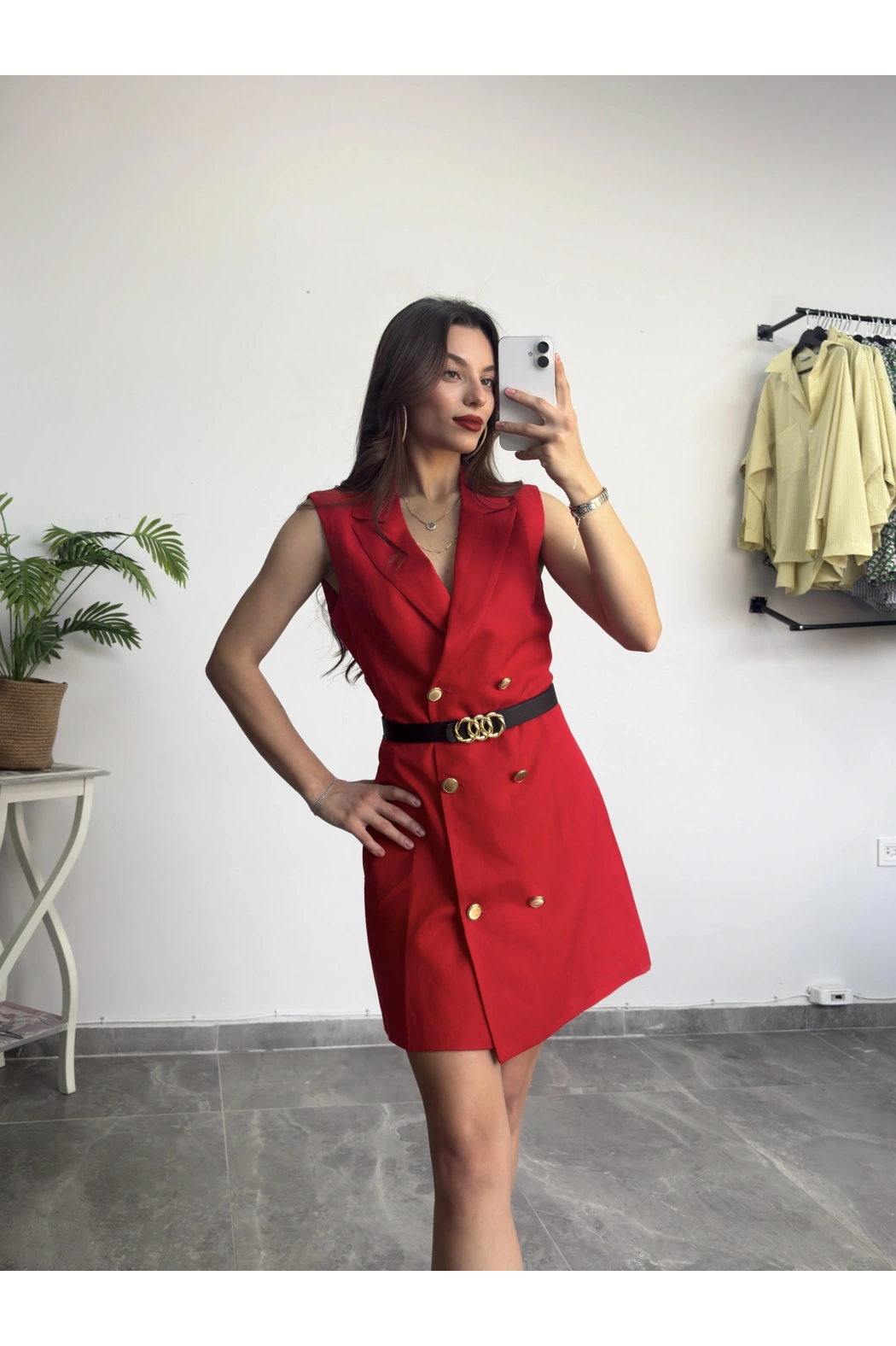 Orijinal Marka Kırmızı Ceket Elbise