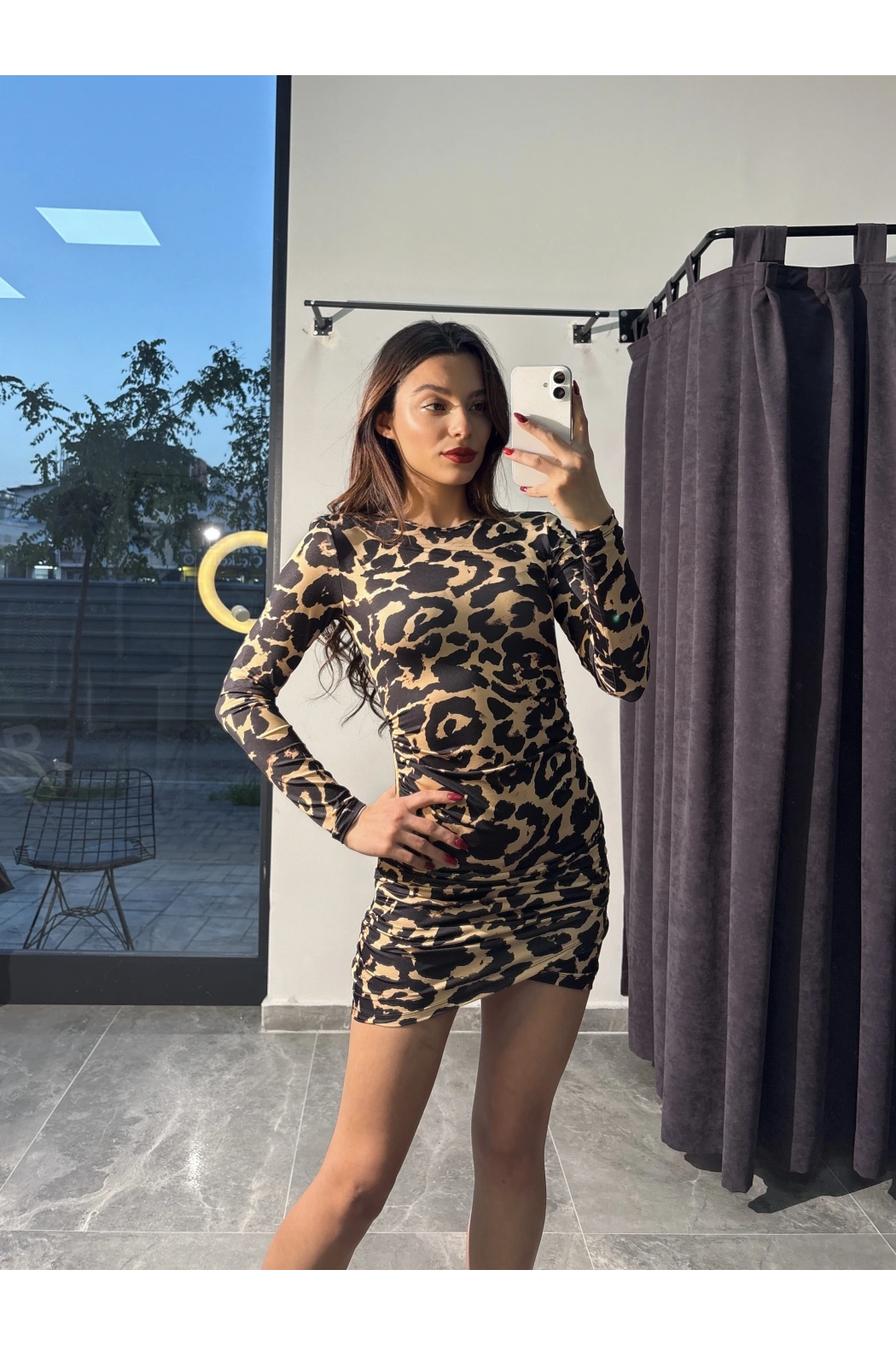 Mini Leopar Elbise