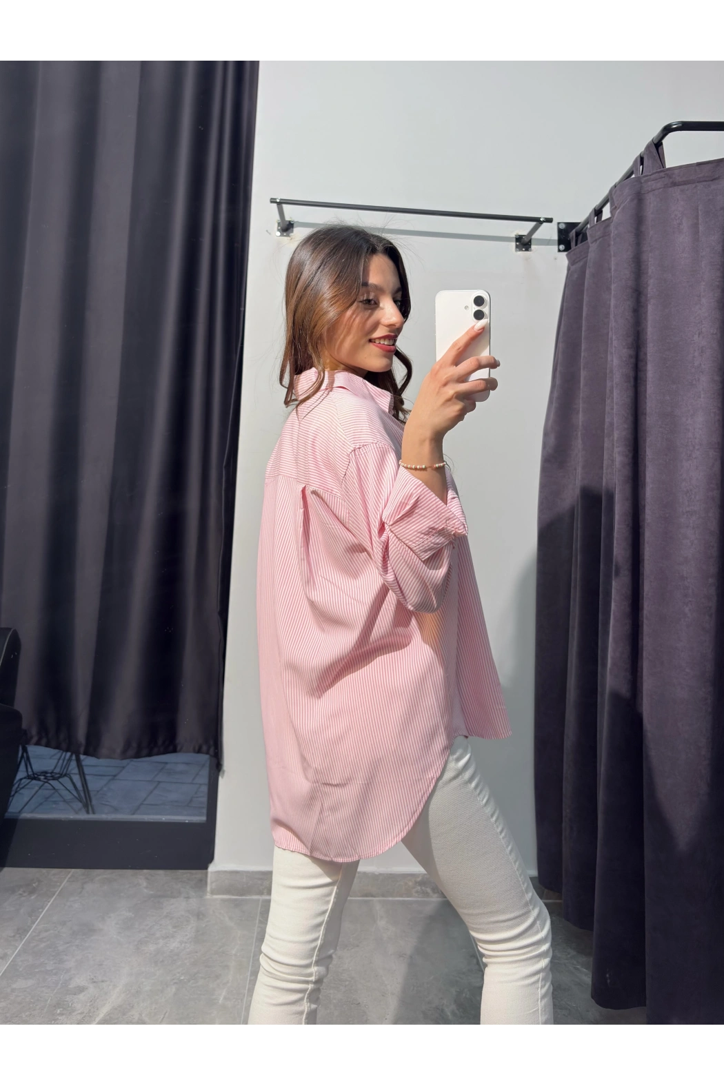 Pembe Çizgili Polo Gömlek