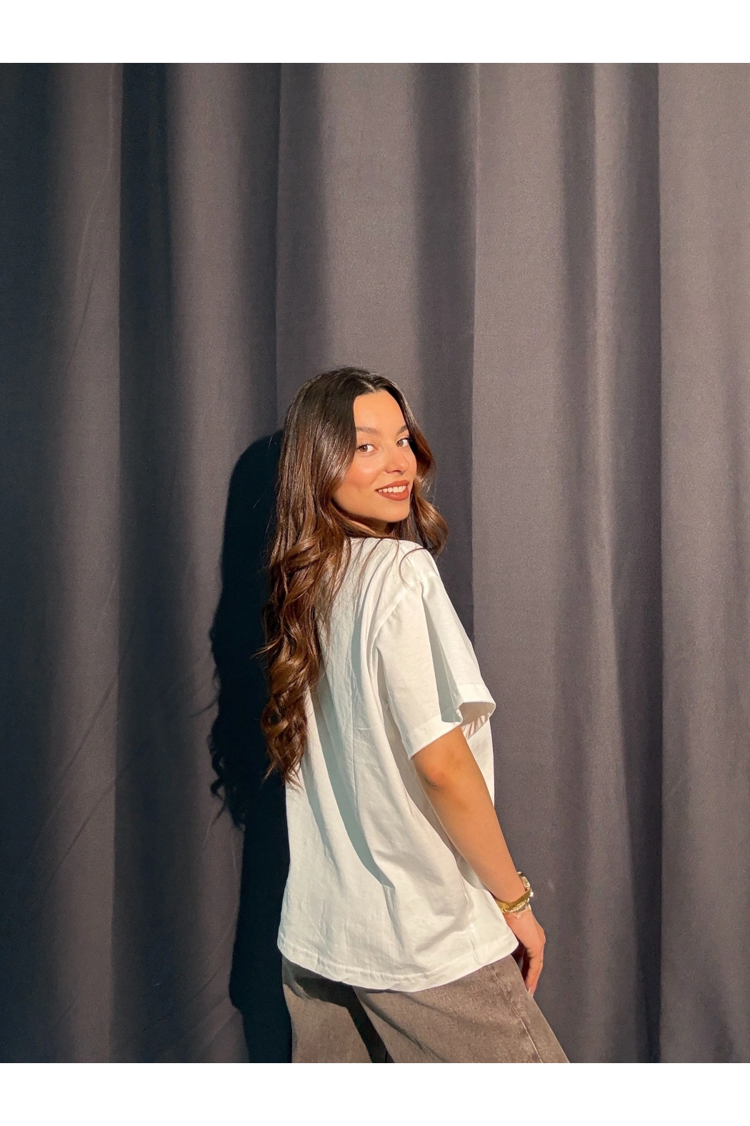 Pink Baskılı Beyaz Tişört