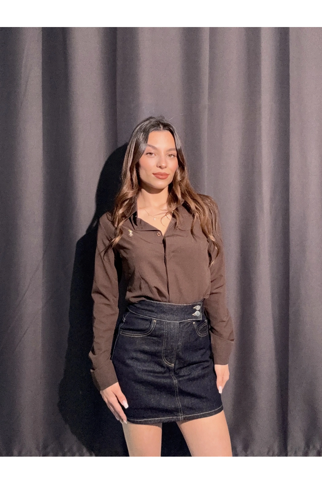 İçi Şortlu Kot Etek