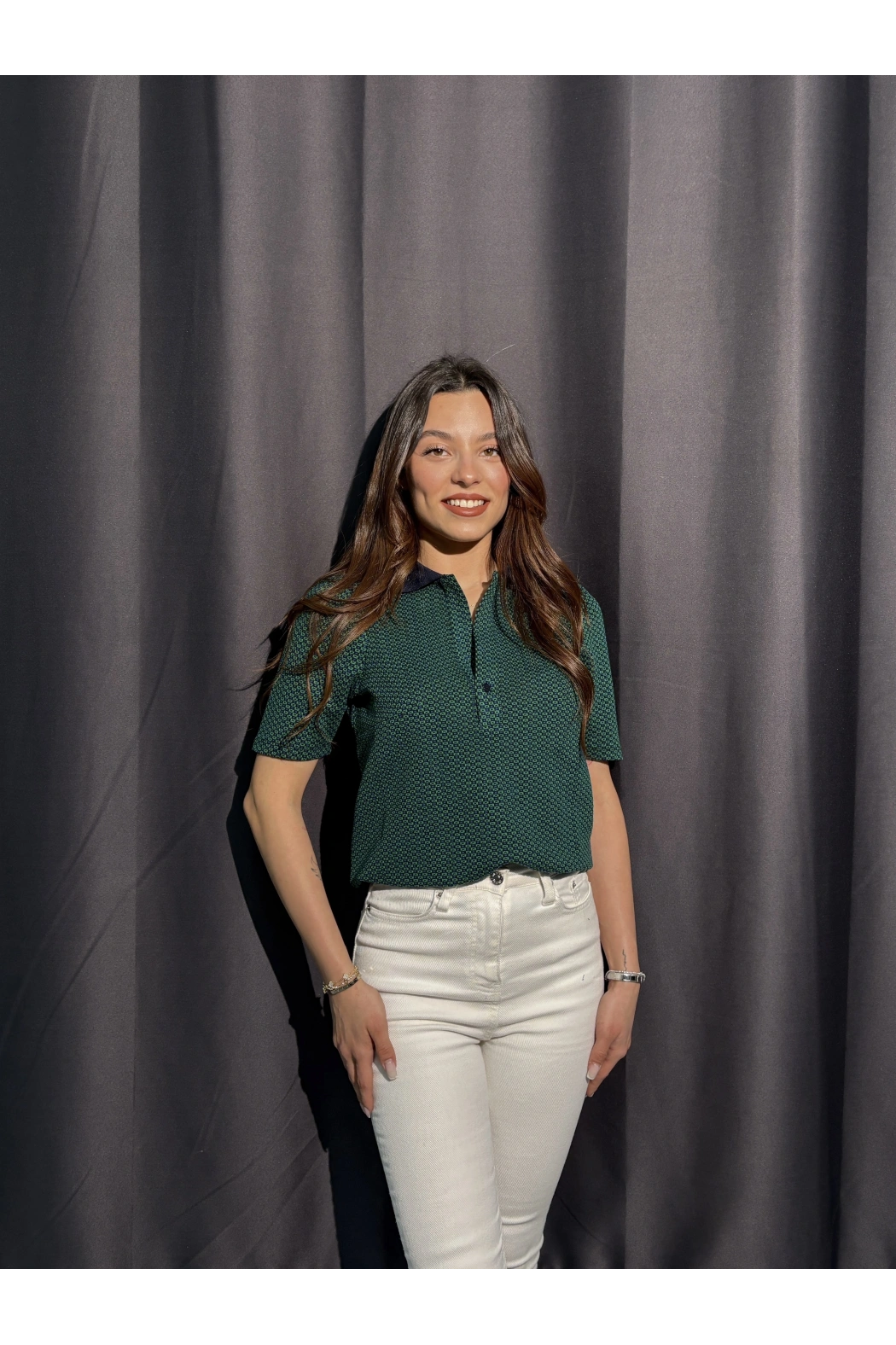 Polo Yaka Yeşil Tişört