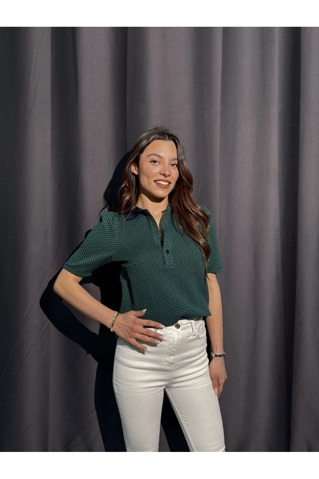 Polo Yaka Yeşil Tişört