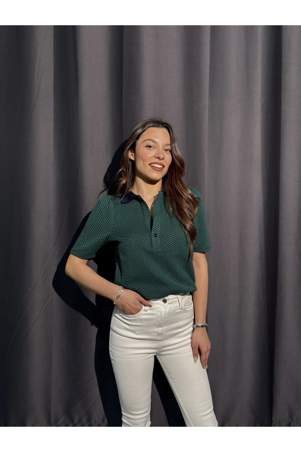 Polo Yaka Yeşil Tişört