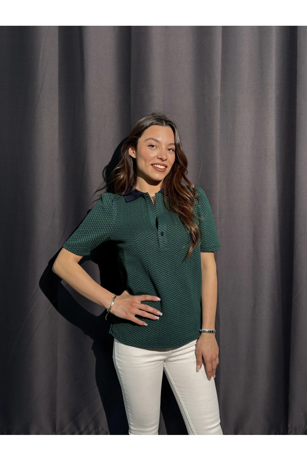 Polo Yaka Yeşil Tişört