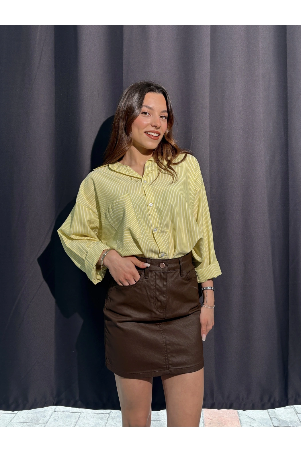 Kahverengi Mumlu Etek