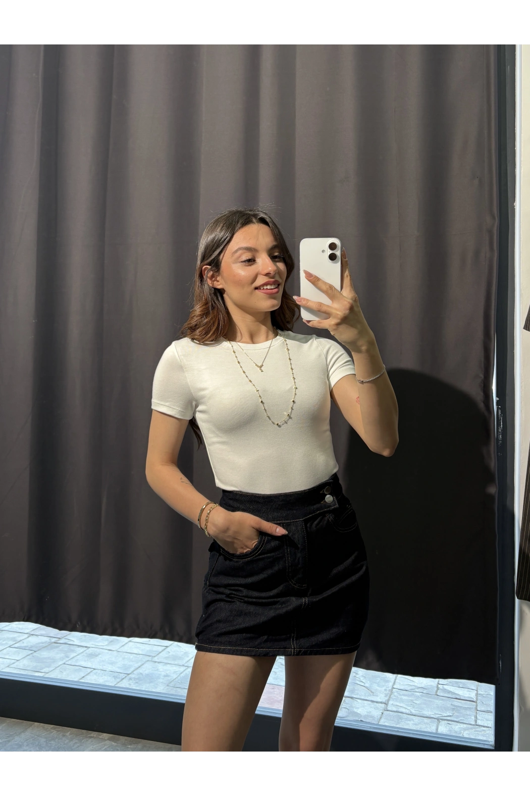 Bisiklet Yaka Basic Beyaz Body