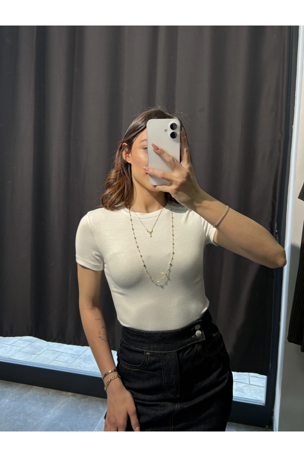 Bisiklet Yaka Basic Beyaz Body