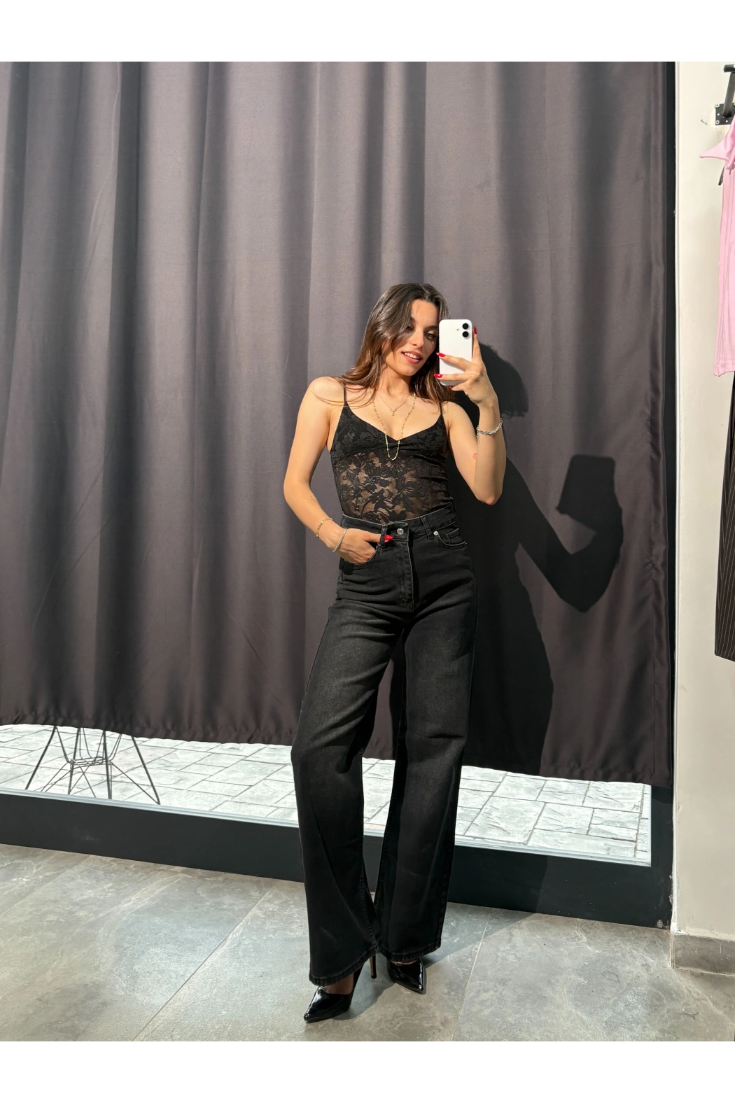 Ekstra Yüksel Bel Premium Jean Siyah