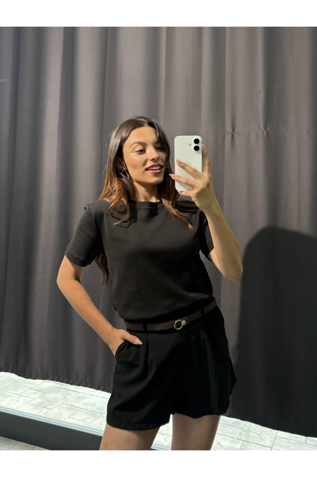 Bisiklet Yaka Basic Tişört Siyah