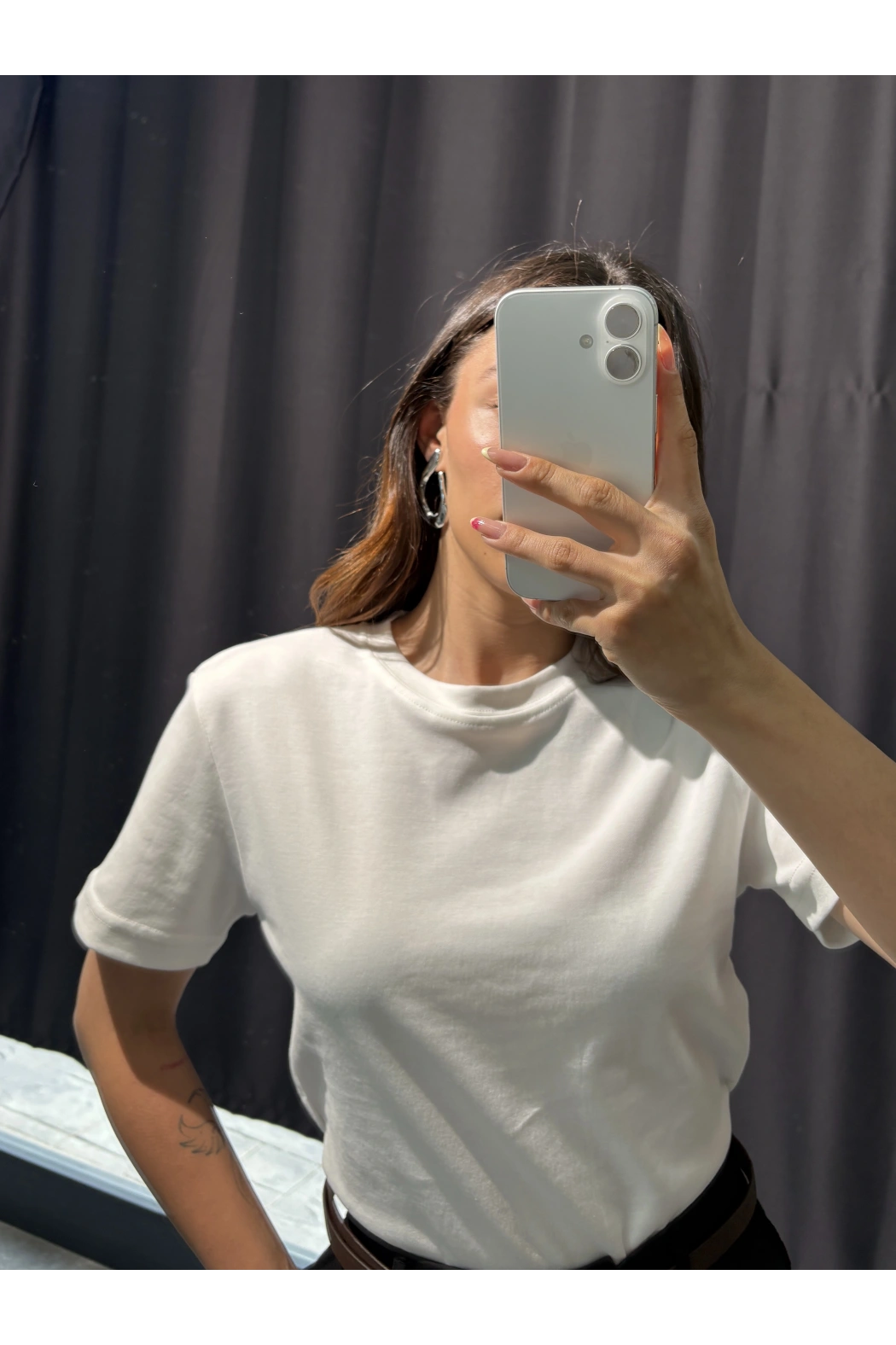 Bisiklet Yaka Basic Tişört Beyaz