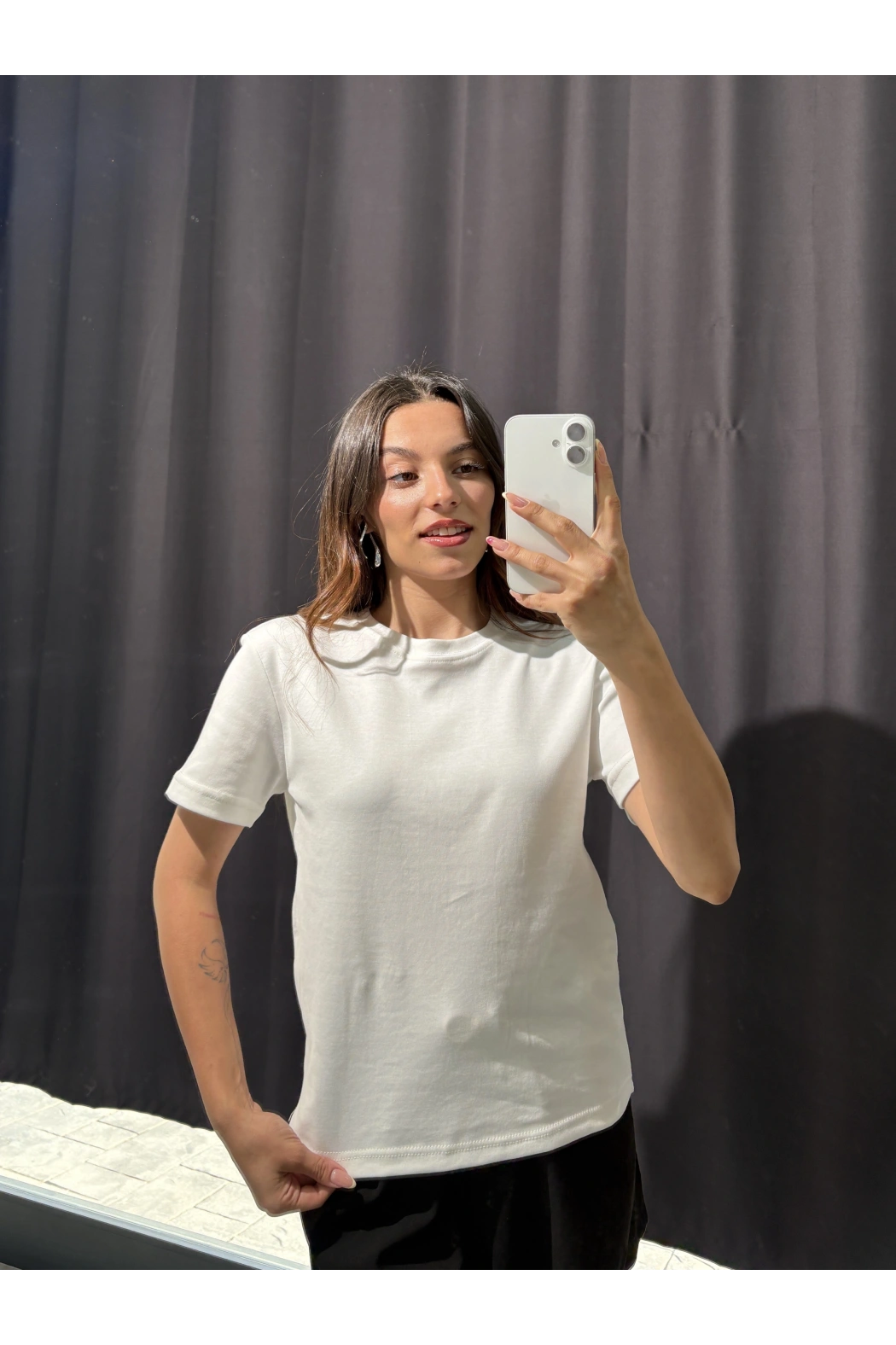 Bisiklet Yaka Basic Tişört Beyaz