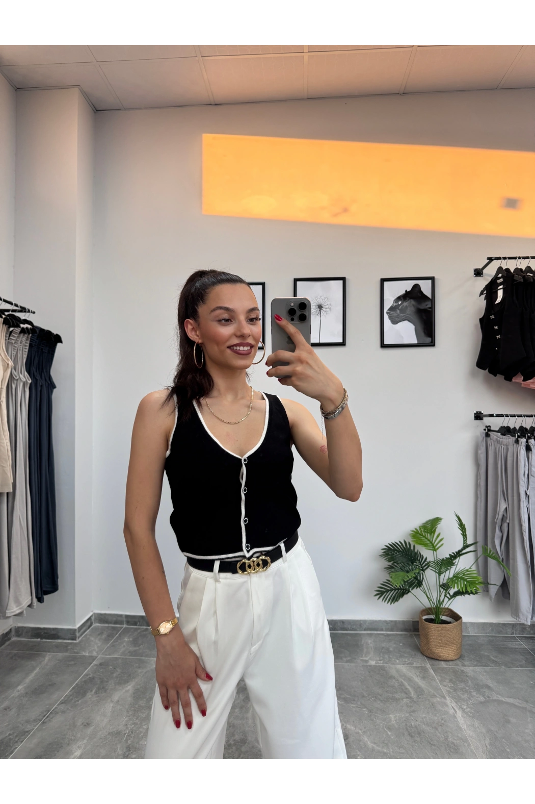 Askılı Triko Yelek