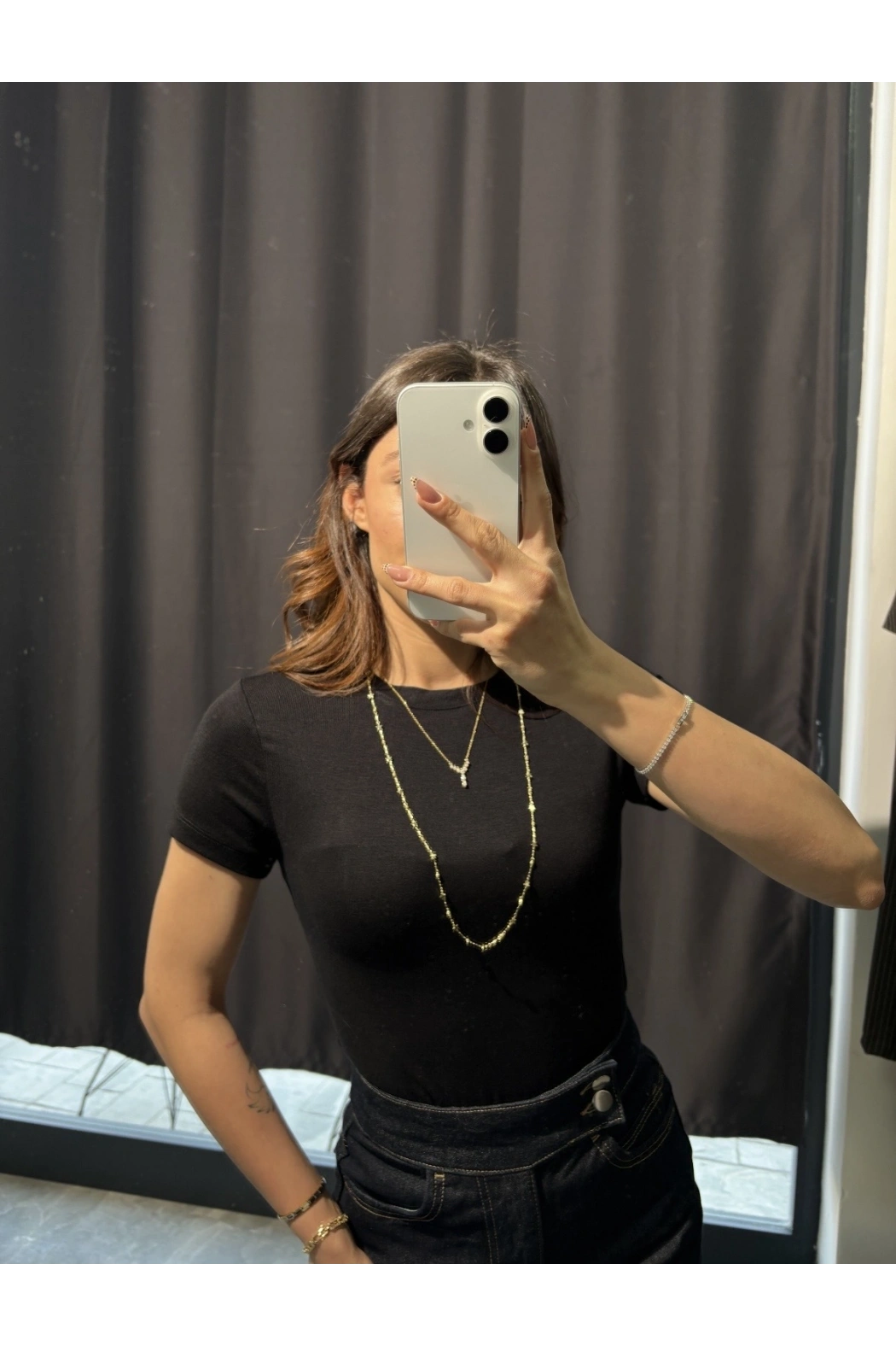 Bisiklet Yaka Basic Siyah Body