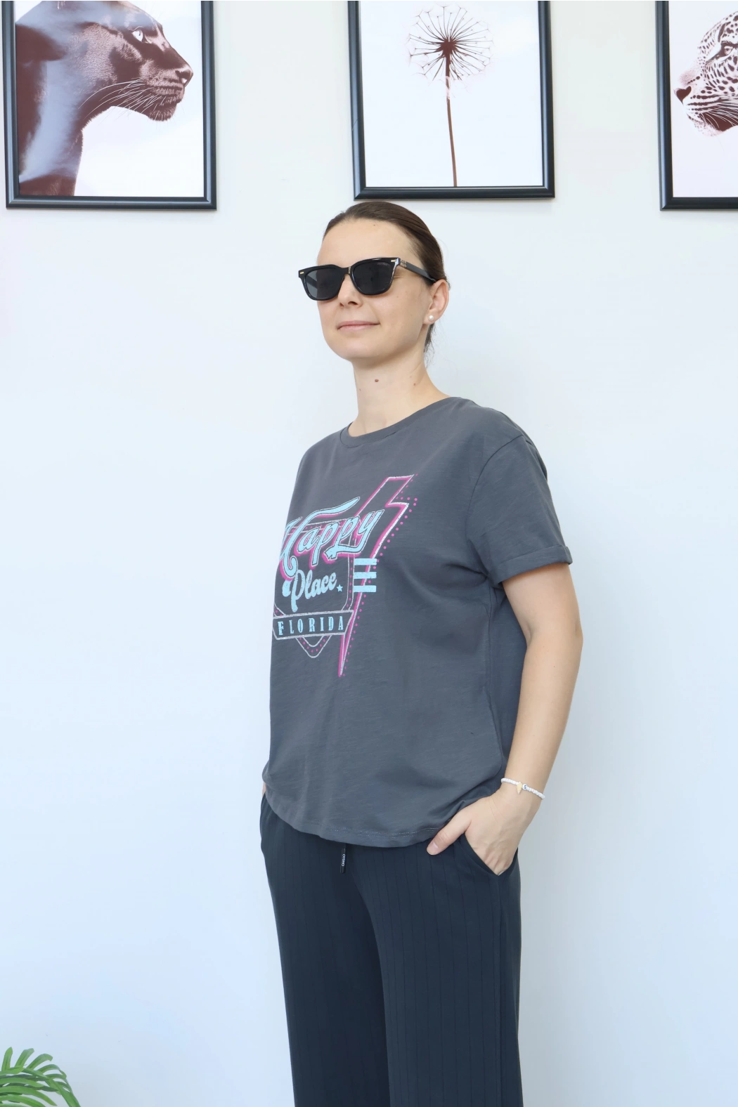 Füme Baskılı Tişört