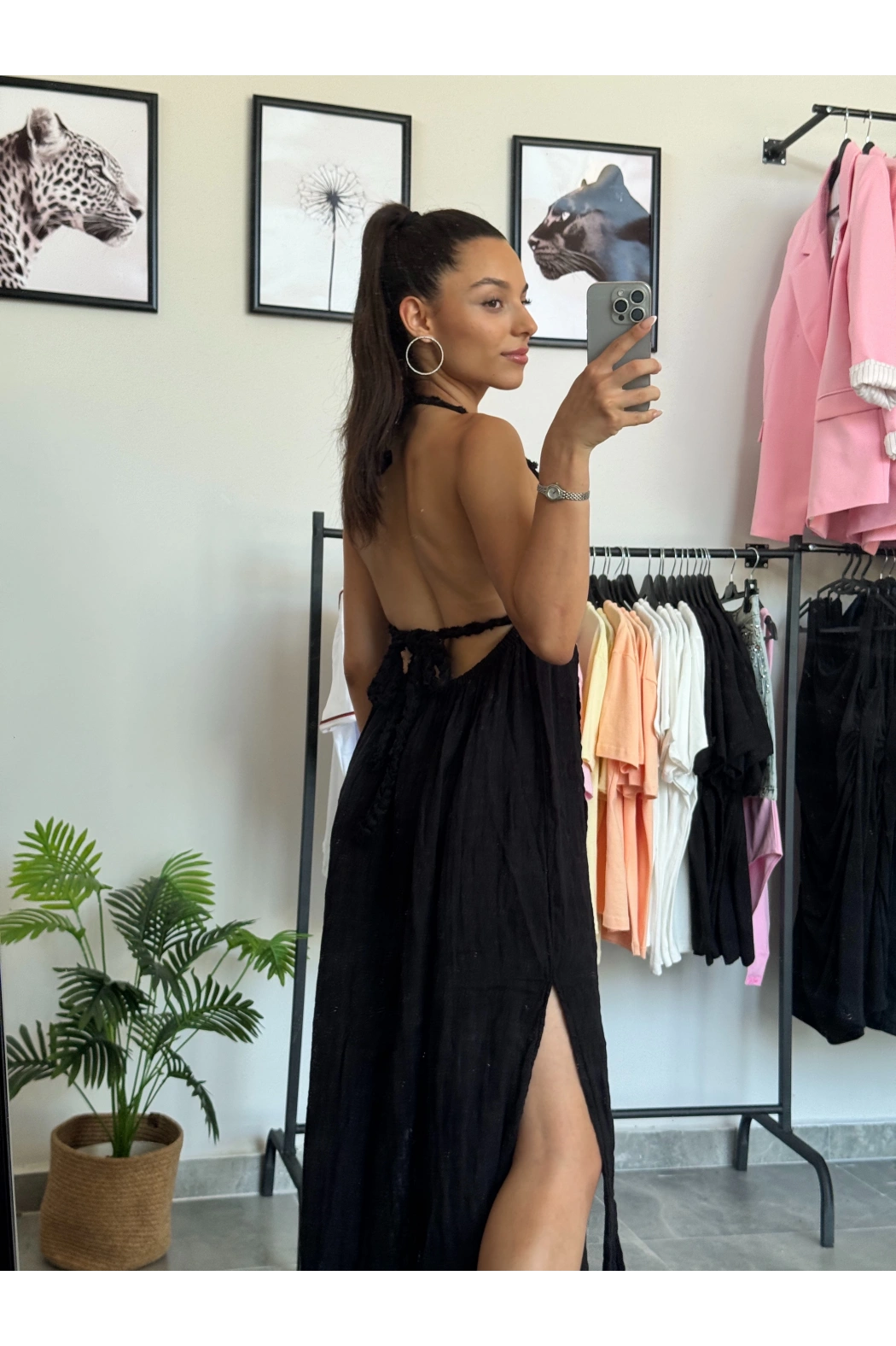 Premium Kalite Müslin Uzun Elbise