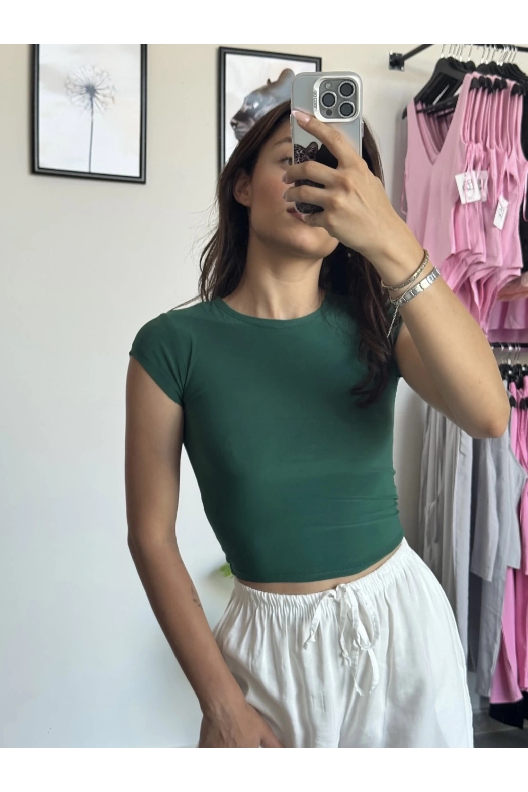 Sıfır Kol Yeşil Crop