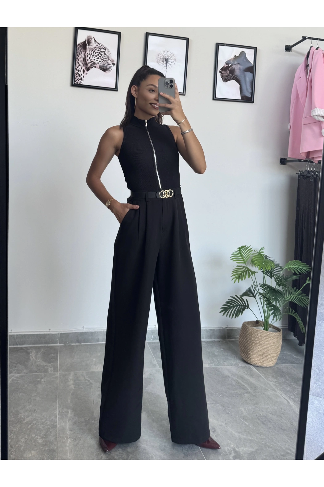 Siyah Palazzo Pantolon