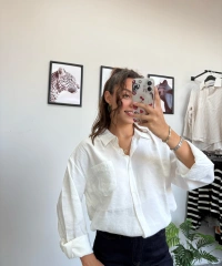 Modal Kumaş Beyaz Gömlek