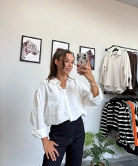 Modal Kumaş Beyaz Gömlek