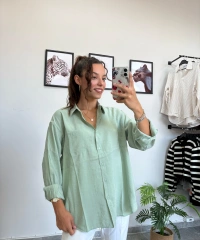 Modal Kumaş Su Yeşili Gömlek