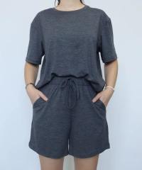 Oysho Kumaş Füme Şort Tişört Takım