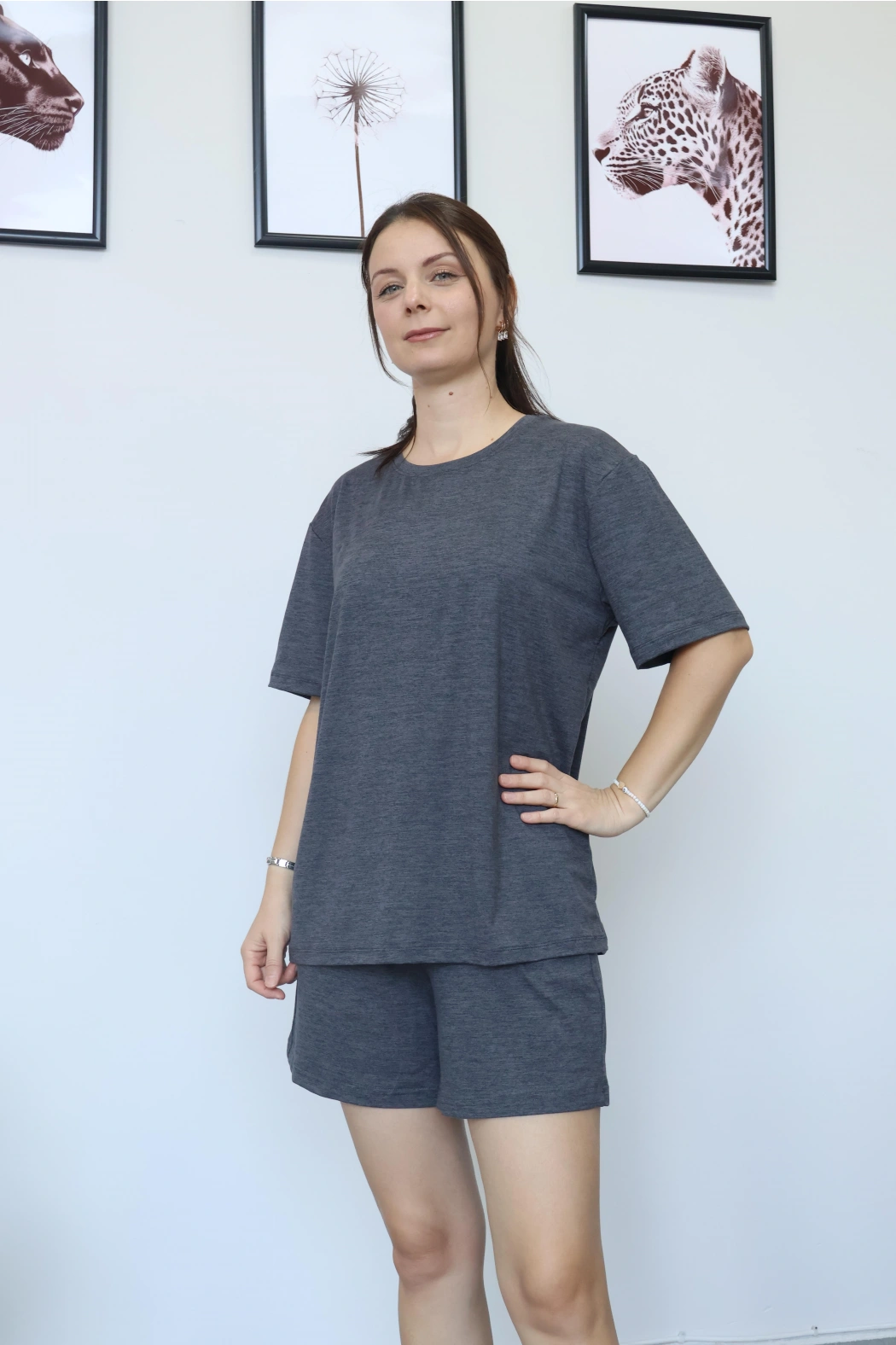 Oysho Kumaş Füme Şort Tişört Takım